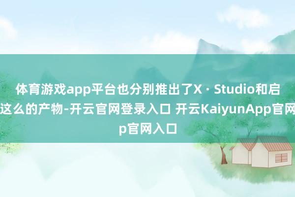体育游戏app平台也分别推出了X · Studio和启明星这么的产物-开云官网登录入口 开云KaiyunApp官网入口