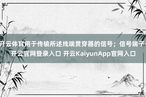 开云体育用于传输所述线端贯穿器的信号；信号端子-开云官网登录入口 开云KaiyunApp官网入口
