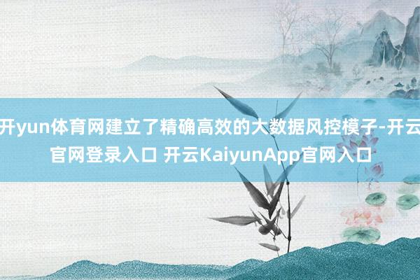 开yun体育网建立了精确高效的大数据风控模子-开云官网登录入口 开云KaiyunApp官网入口