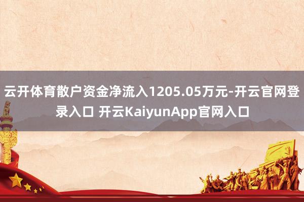 云开体育散户资金净流入1205.05万元-开云官网登录入口 开云KaiyunApp官网入口