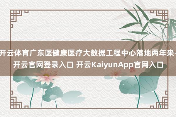 开云体育广东医健康医疗大数据工程中心落地两年来-开云官网登录入口 开云KaiyunApp官网入口