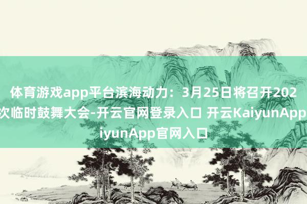 体育游戏app平台滨海动力：3月25日将召开2025年第一次临时鼓舞大会-开云官网登录入口 开云KaiyunApp官网入口